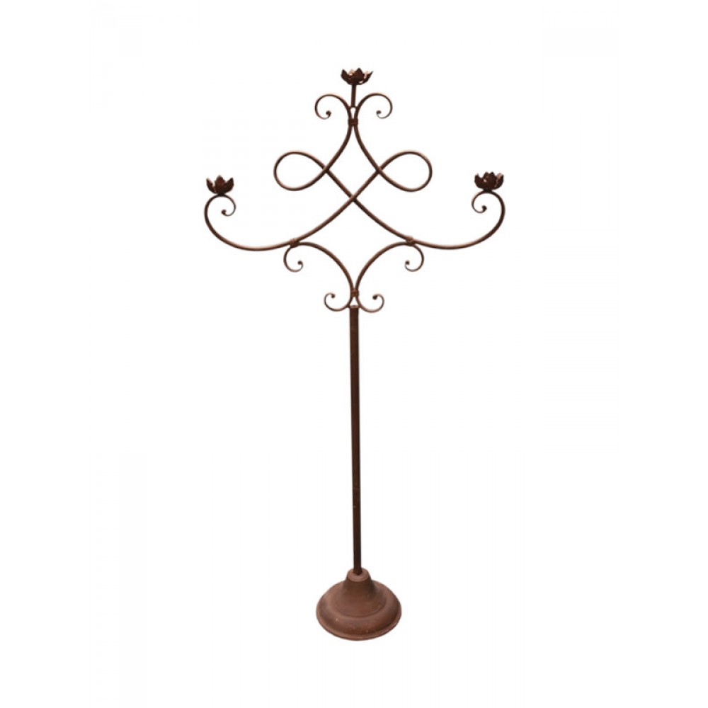 3 Branch Wrought Iron Candelabra
