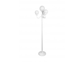 6' White Street Lamp with 4 White Globes