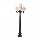 8' Black Street Lamp with 4 White Globes