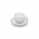 Castle White China Demitasse Cup w/ Saucer